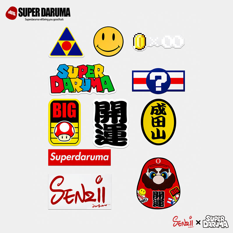 SENZII千記商行x財神院子 SUPER DARUMA 超級達摩-開運主題貼紙套裝