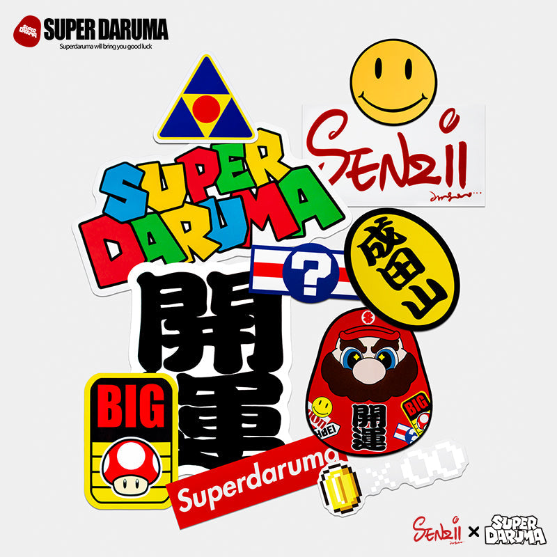 SENZII千記商行x財神院子 SUPER DARUMA 超級達摩-開運主題貼紙套裝