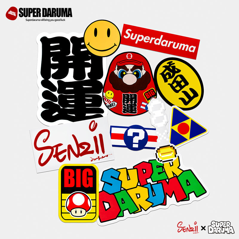 SENZII千記商行x財神院子 SUPER DARUMA 超級達摩-開運主題貼紙套裝