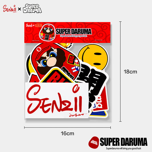 SENZII千記商行x財神院子 SUPER DARUMA 超級達摩-開運主題貼紙套裝