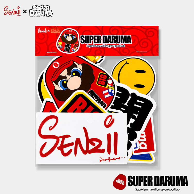 SENZII千記商行x財神院子 SUPER DARUMA 超級達摩-開運主題貼紙套裝