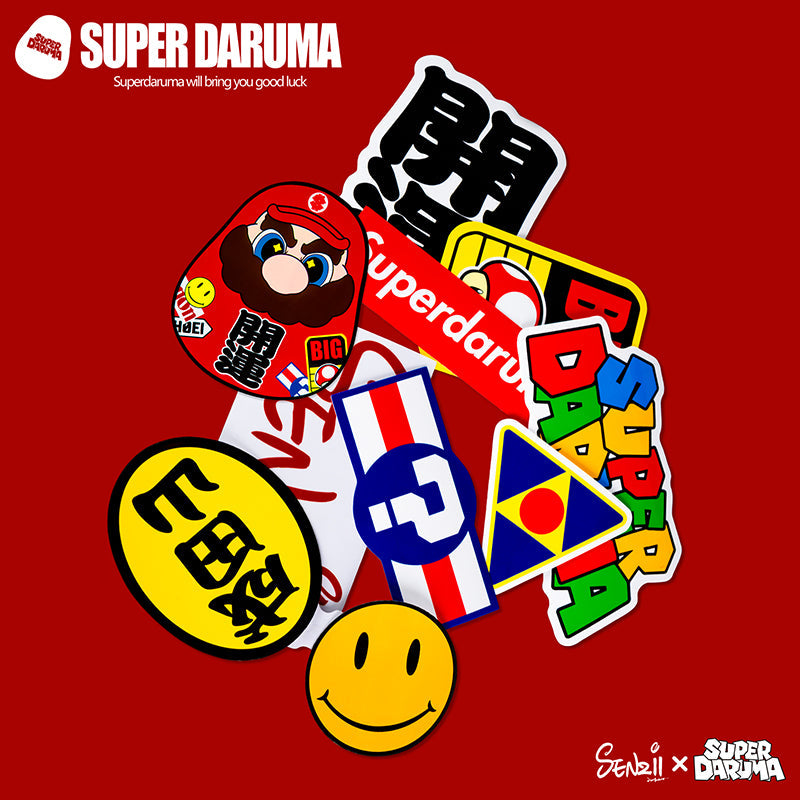 SENZII千記商行x財神院子 SUPER DARUMA 超級達摩-開運主題貼紙套裝