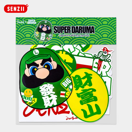 【现货】SENZII千記商行x財神院子 SUPER DARUMA 超級達摩-發財主題貼紙套裝