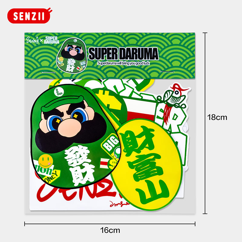 SENZII千記商行x財神院子 SUPER DARUMA 超級達摩-開運主題貼紙套裝
