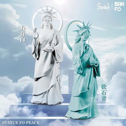 【現貨】SENZII千記商行·BANFO萬佛系列 和平女神像(STATUE OF PEACE) 石膏白+松石青套裝