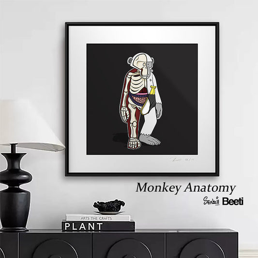 【現貨】SENZII千記商行xBeeti BeetiFamily 半解剖《Monkey Anatomy》限量版畫