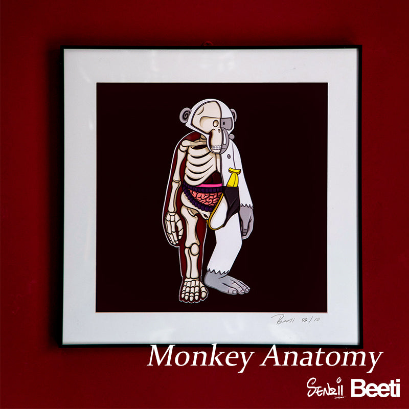 【現貨】SENZII千記商行xBeeti BeetiFamily 半解剖《Monkey Anatomy》限量版畫