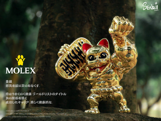 [現貨]SENZII千記商行x財神院子 金色 貓力士MOLEX