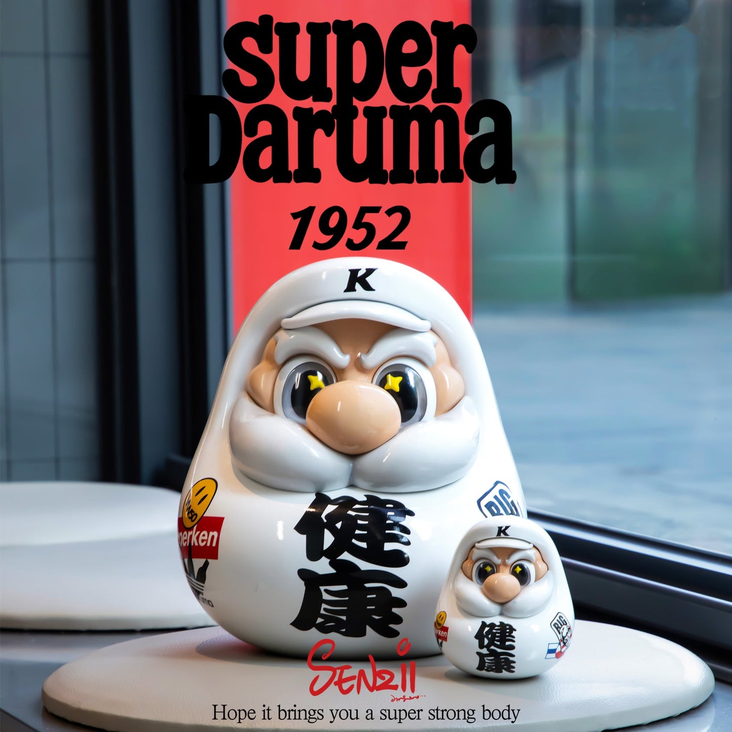 "In Stock" SENZII x God of Wealth Courtyard Super Daruma - Health