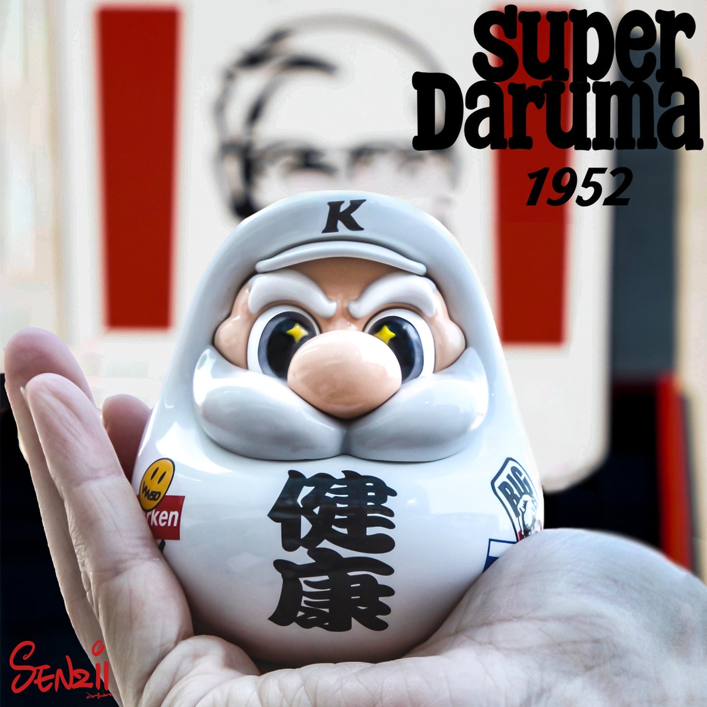 "In Stock" SENZII x God of Wealth Courtyard Super Daruma - Health
